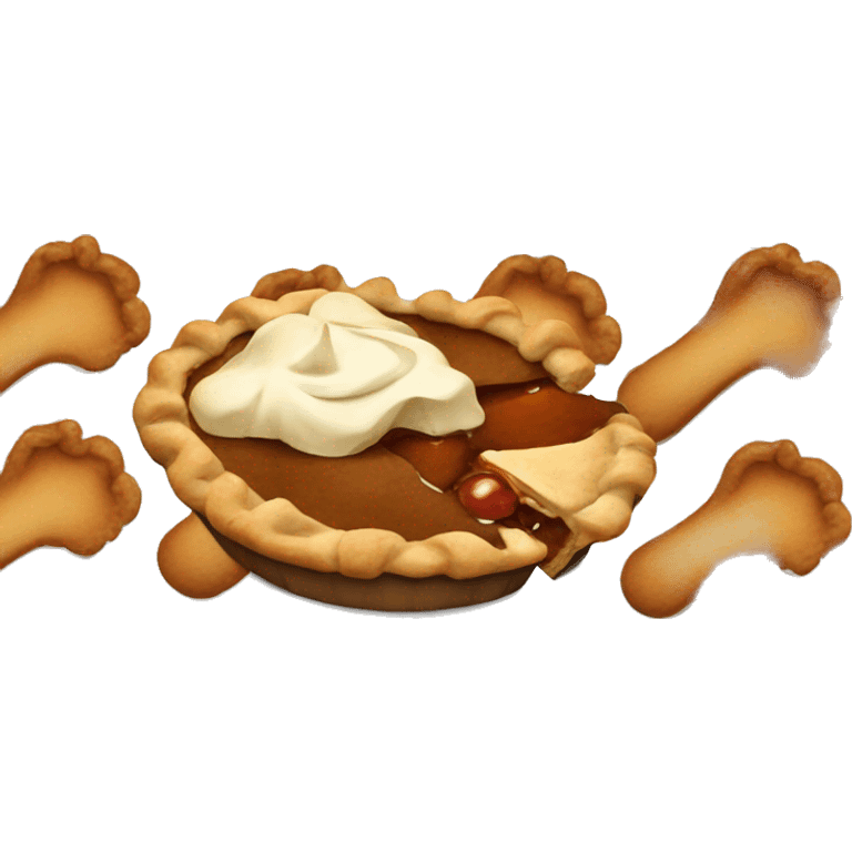 a brown puddle eating apple pie emoji