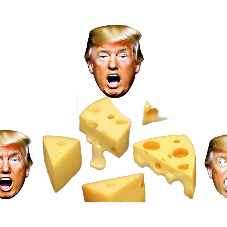 Donald trump eating cheese emoji