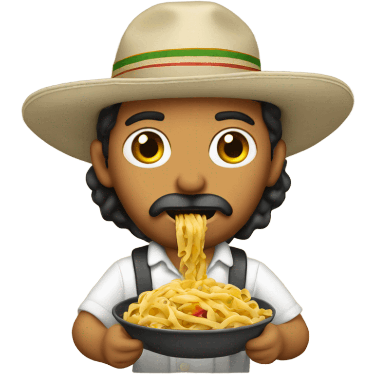 Mexican Jewish eating pasta emoji