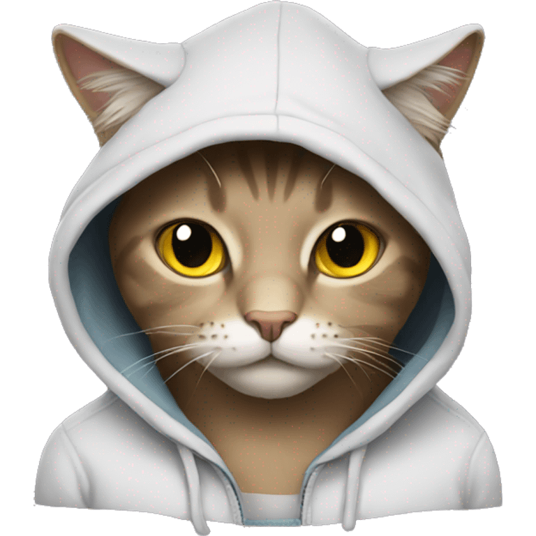 cat wearing a hoodie emoji