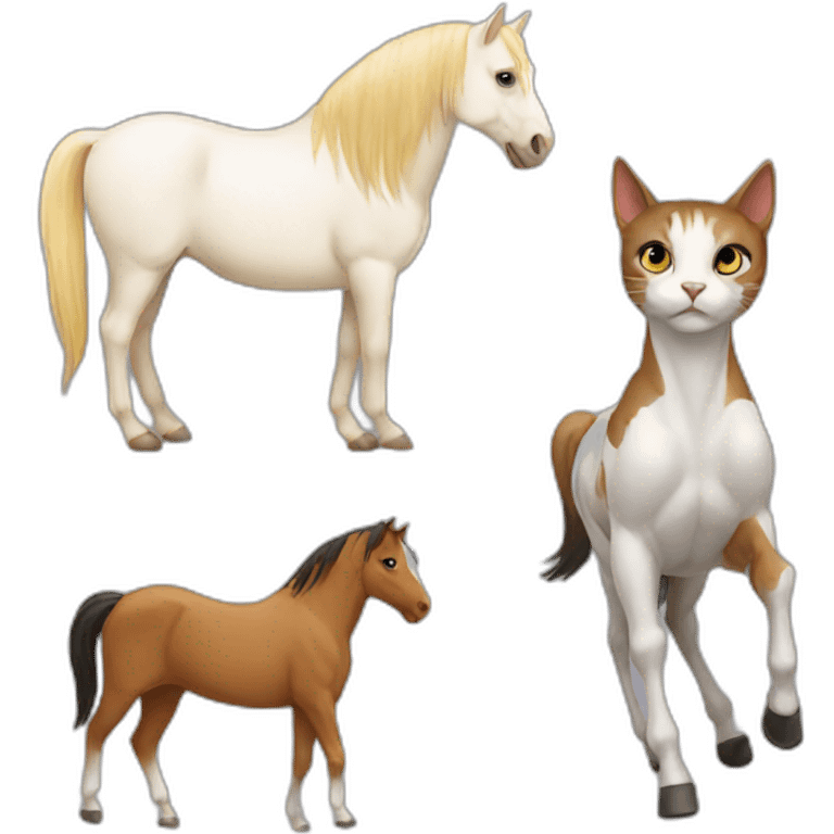 cat and horse emoji