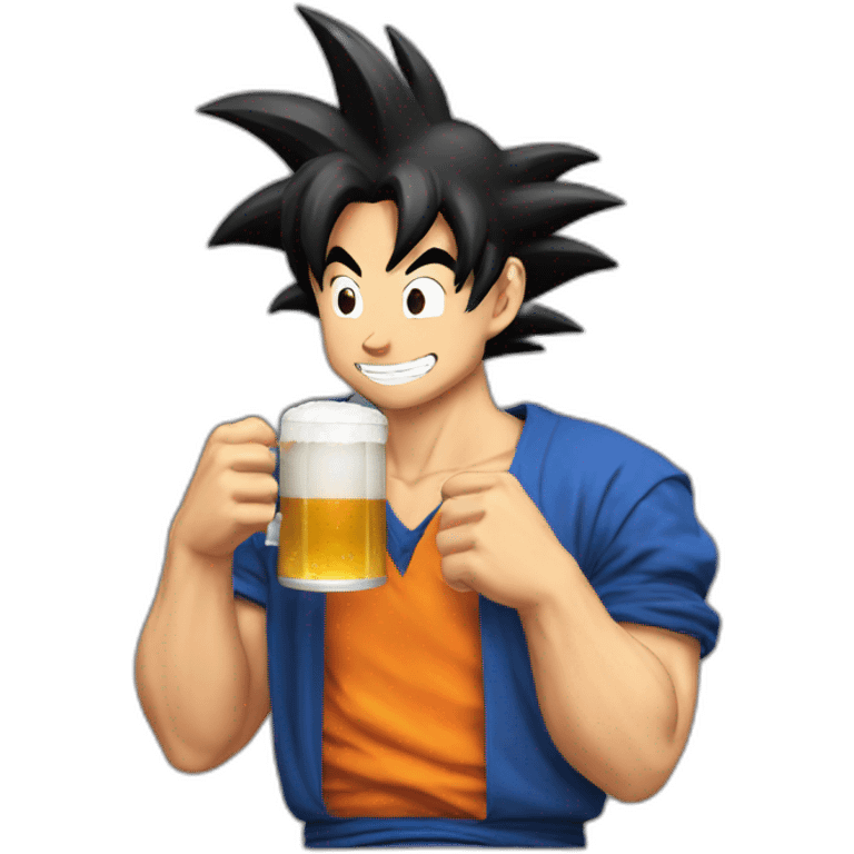 goku drinking a beer emoji