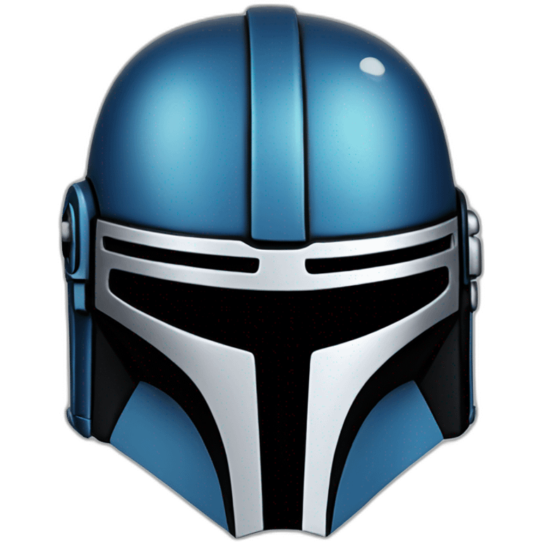 king mandalorian helmet in blue and black emoji