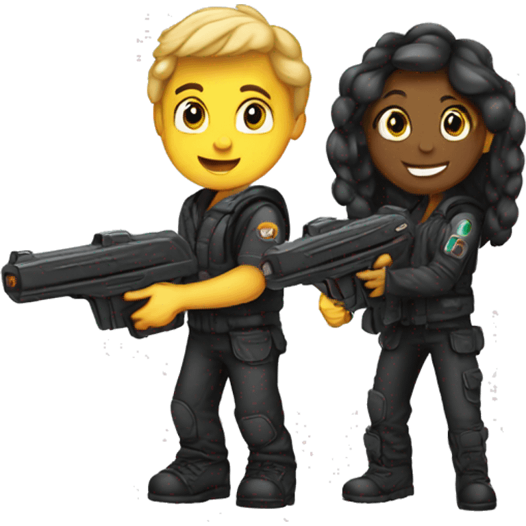 lasertag boy and girl emoji