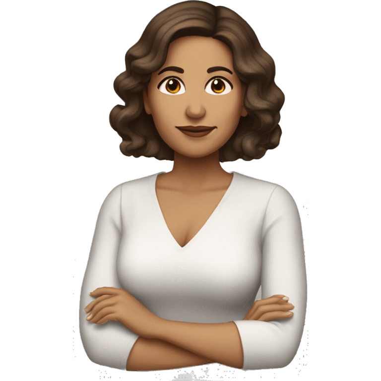 latina woman, 40 years old, brown hair with side parting emoji