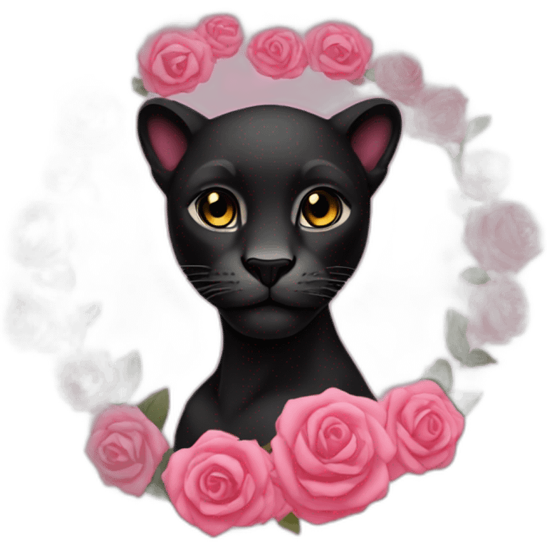 black panthere en rose emoji