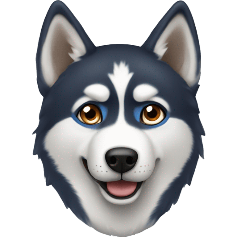 Husky with a blue and a brown eye emoji