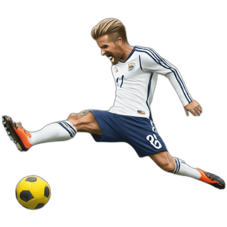 Beckham kicking a ball emoji