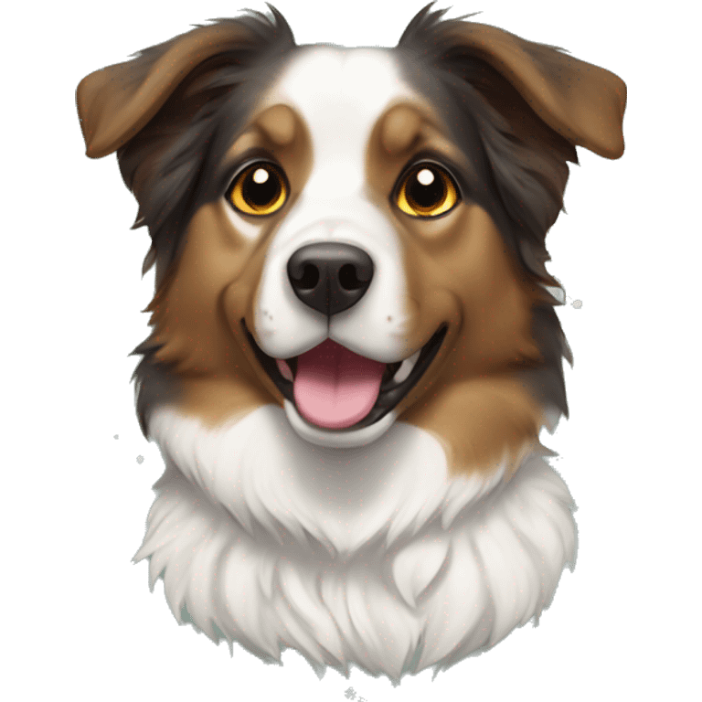 Mini American shepherd in Christmas sweater emoji