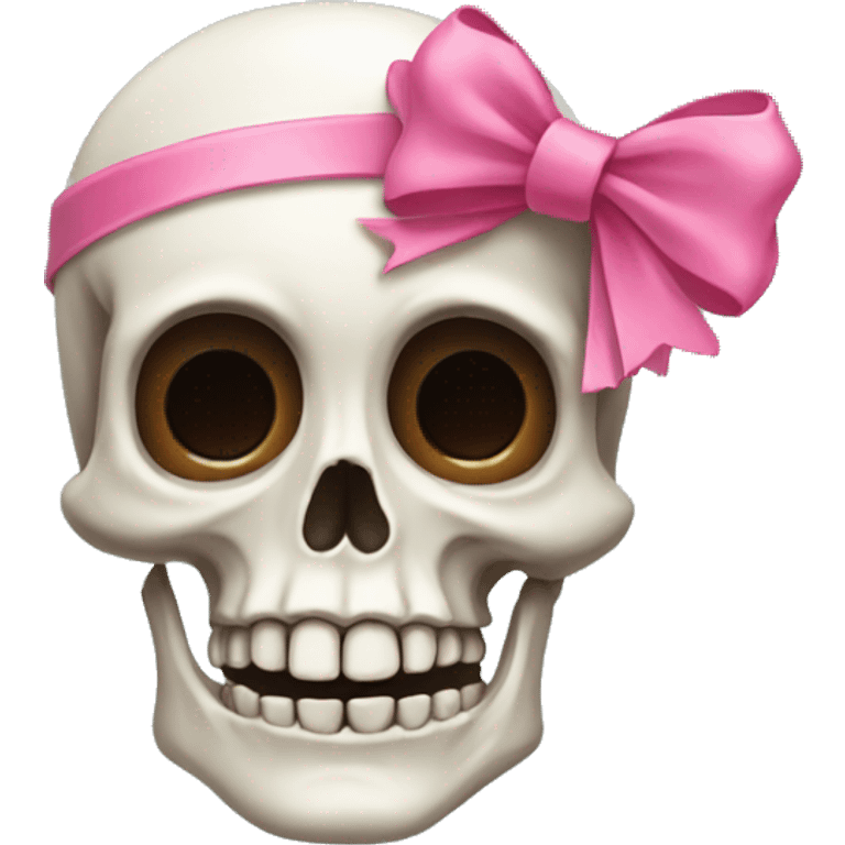 Skeleton with pink bow on head emoji