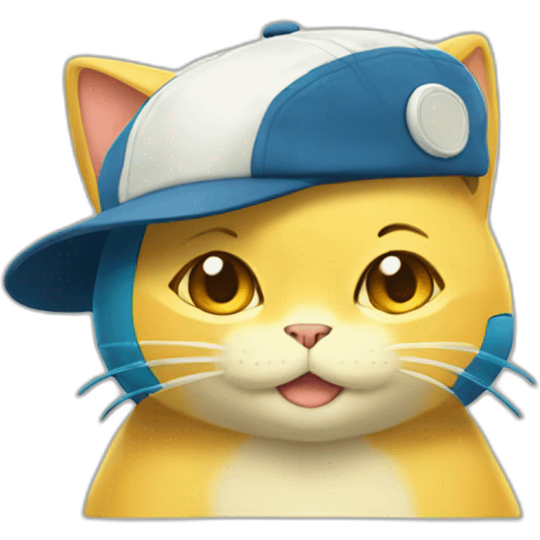 Yellow cat with cap of snorlax emoji