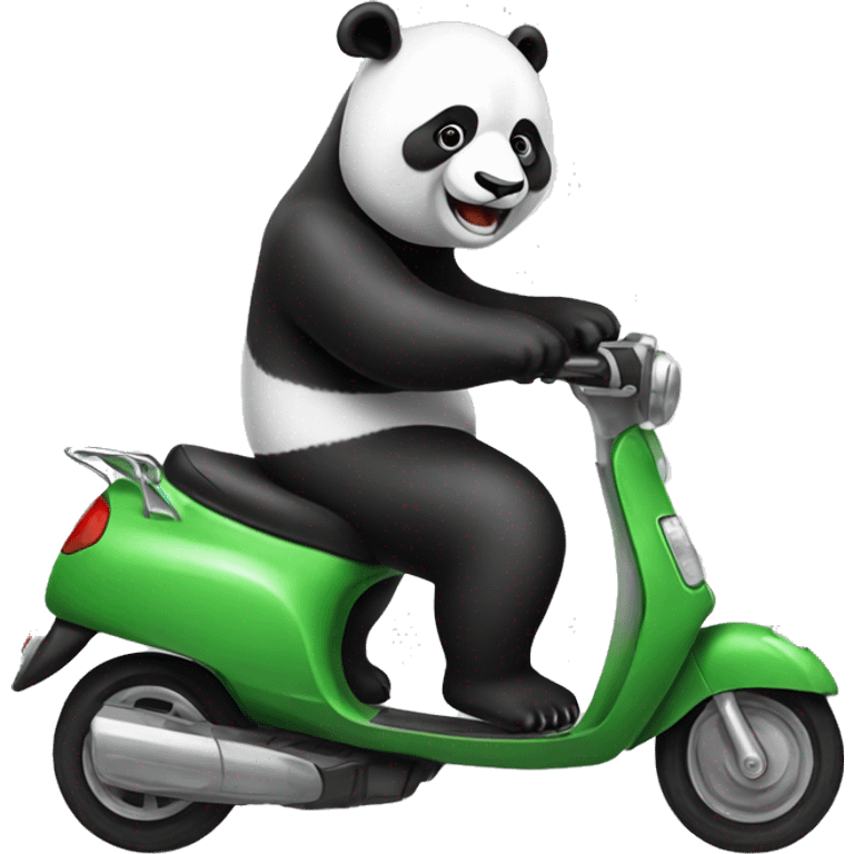 Panda riding a scooter  emoji