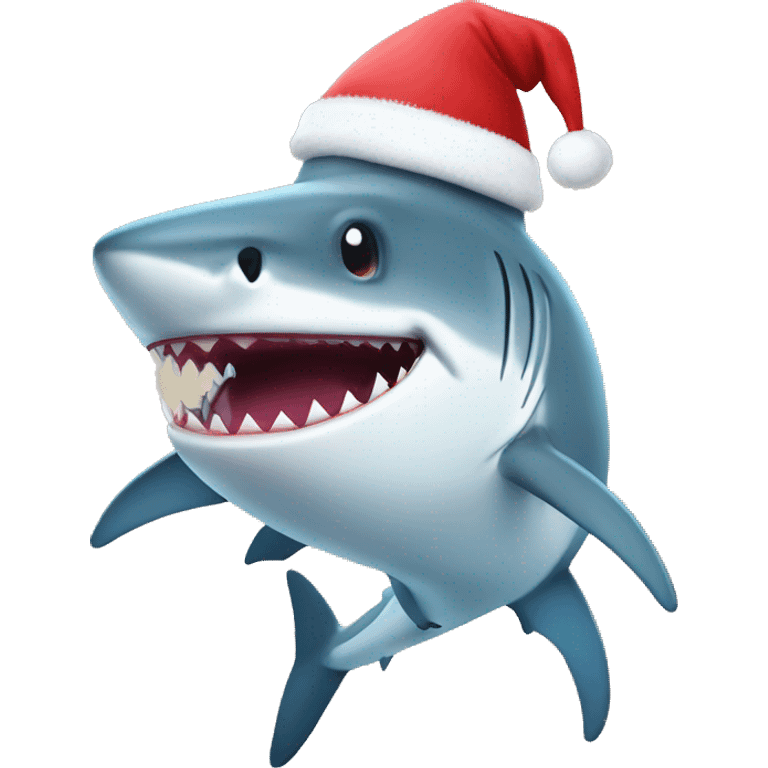 Jeff the shark with Christmas hat emoji