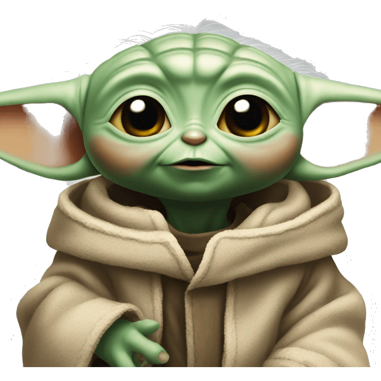 Baby Yoda is very surprised emoji