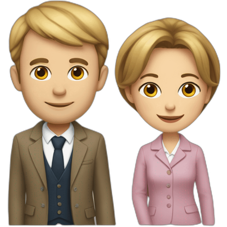 Macron et brigitte a l’ecole emoji