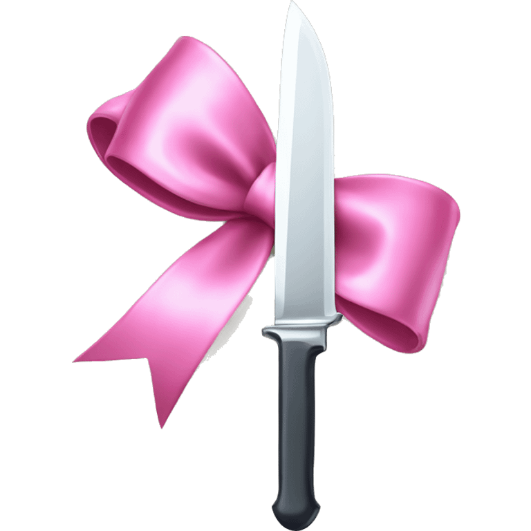 silver knife with a pink bow emoji