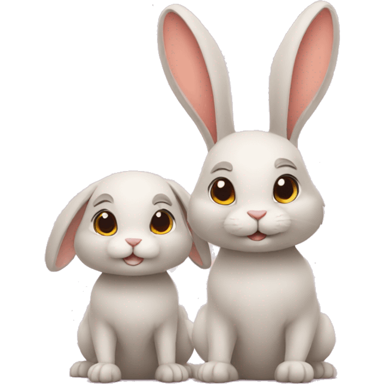 rabbit couple emoji