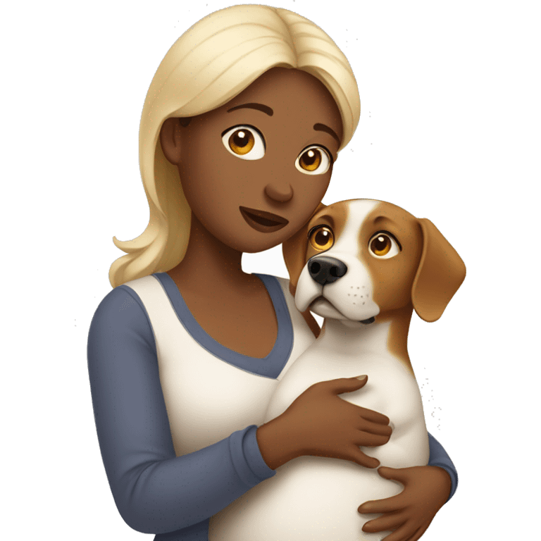 Pregnant woman with dog emoji