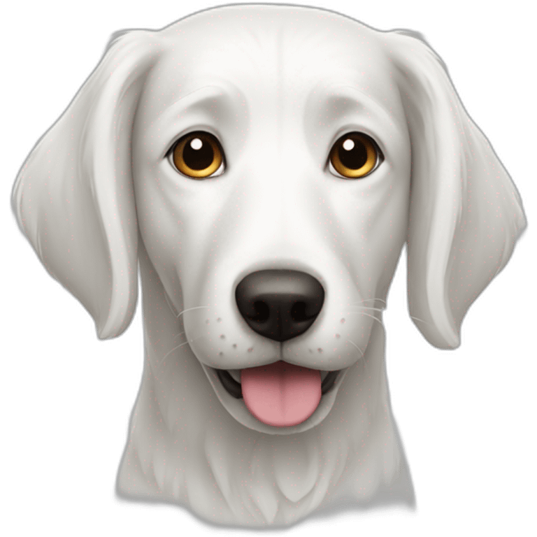 White dog with long face emoji