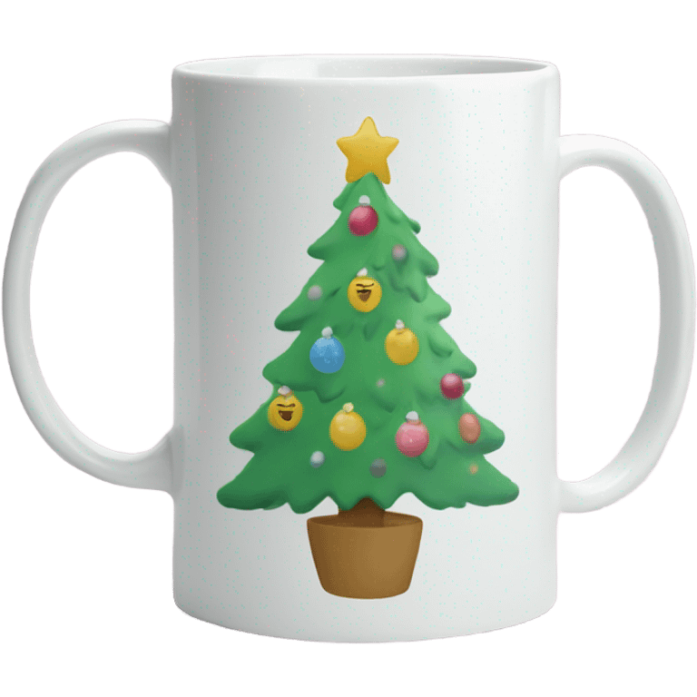 pastel Christmas tree mug  emoji