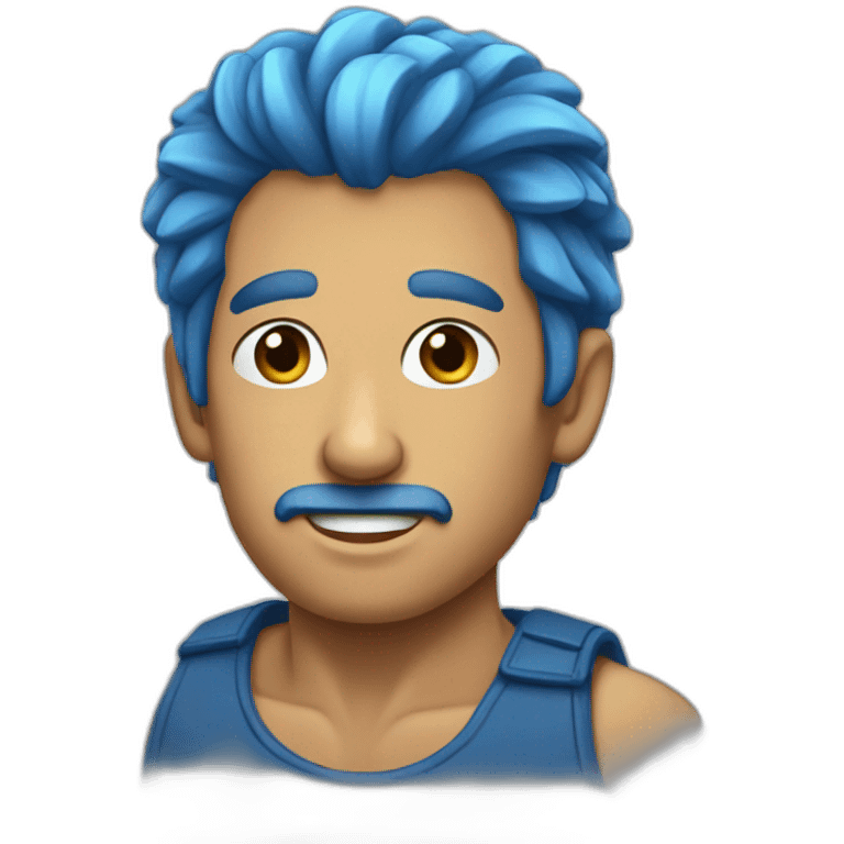 Hombre de pelo azul emoji