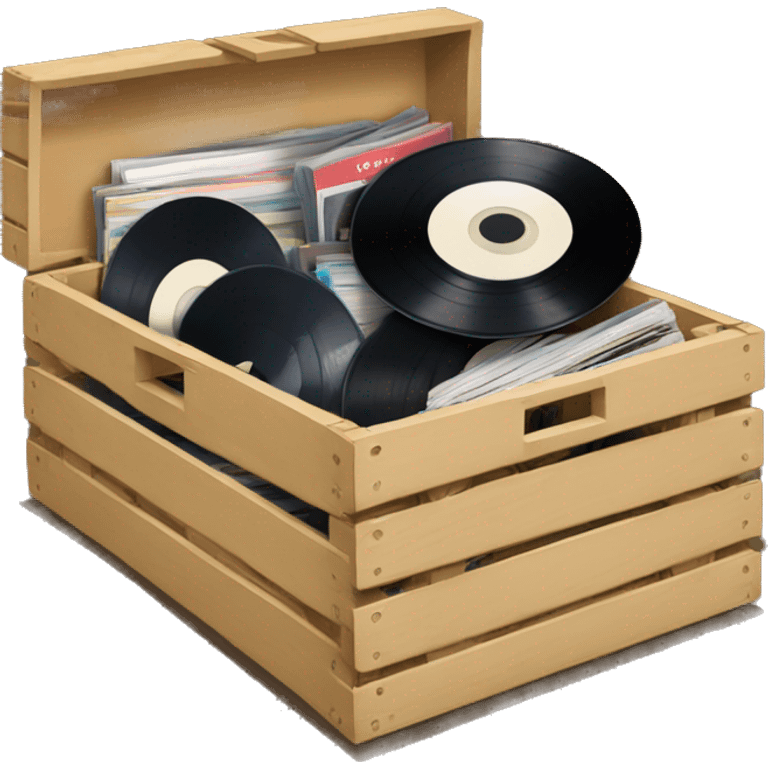 simple crate full of vinyl records emoji