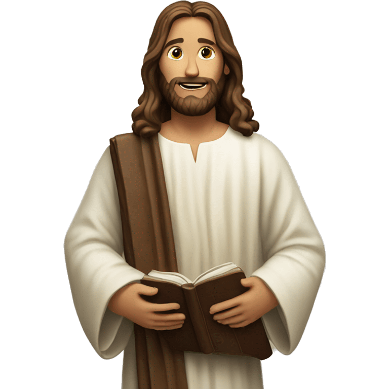 Jesus holding bible emoji