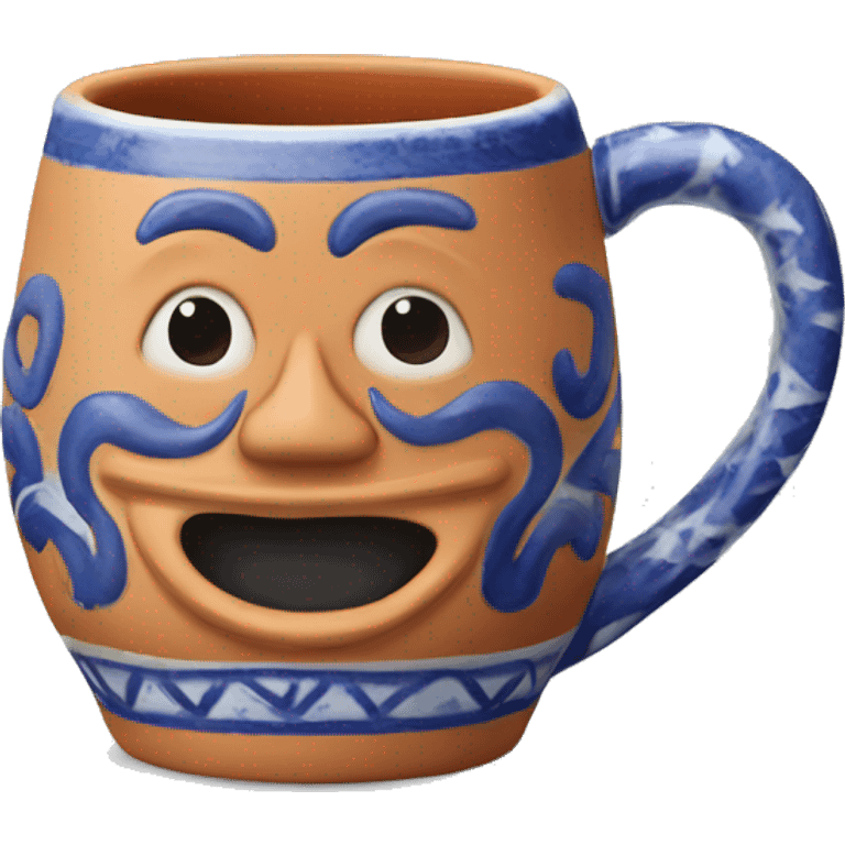 Realistic clay talavera mug isolated.  emoji