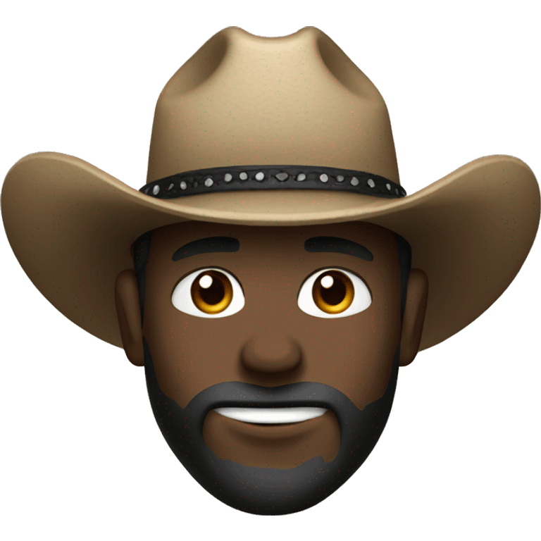 Lightskined dark face with a cowboy hat and black bandana emoji