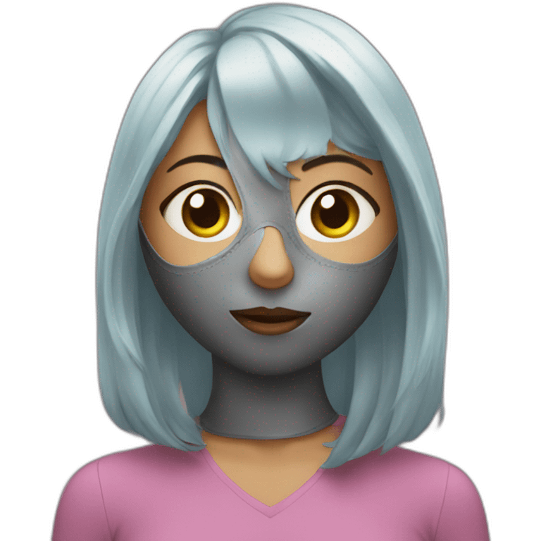 Girl wearing mask  emoji