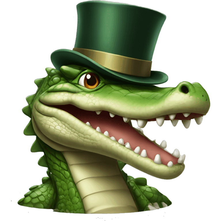 crocodile with a top hat emoji