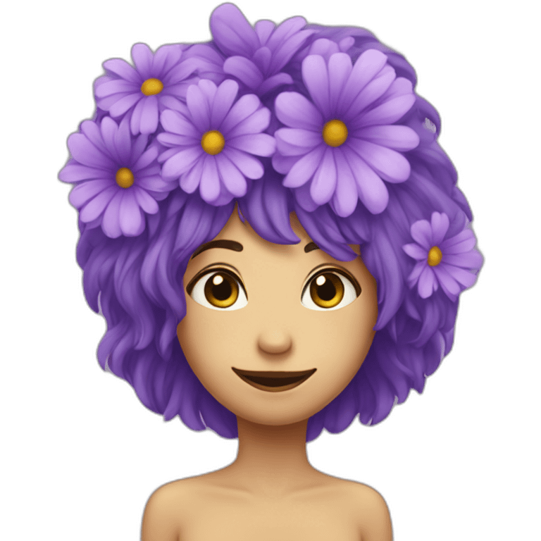 ordinary grimace emoji but with flower in hair emoji