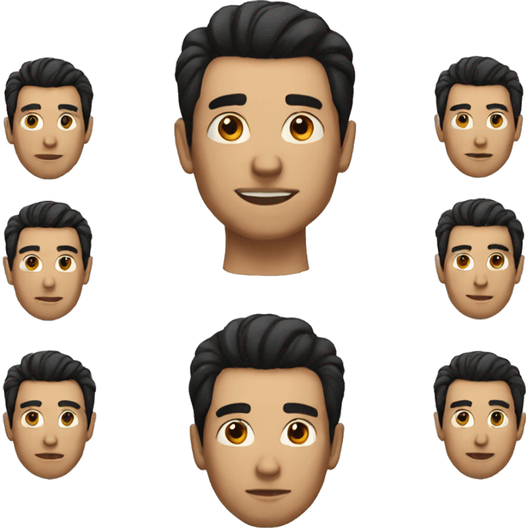 Man with black hair emoji