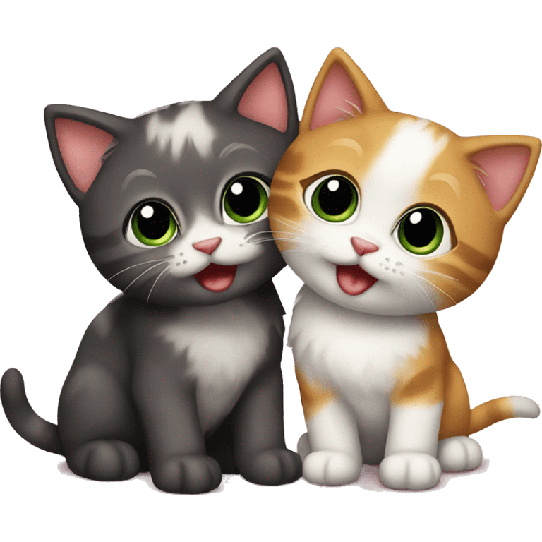 two kitten best friends birthday emoji