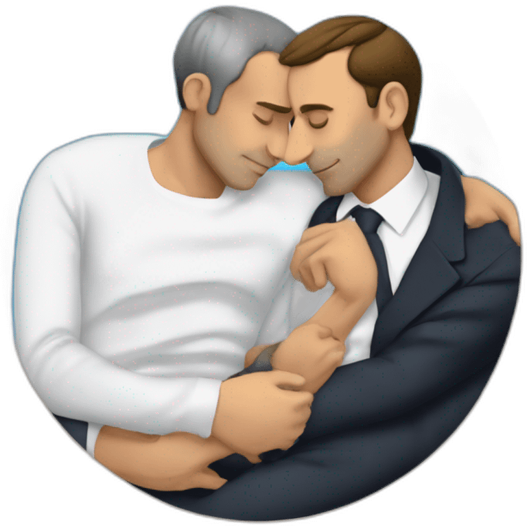 lgbt friendly Eric Zemmour sleeping with Emmanuel Macron emoji