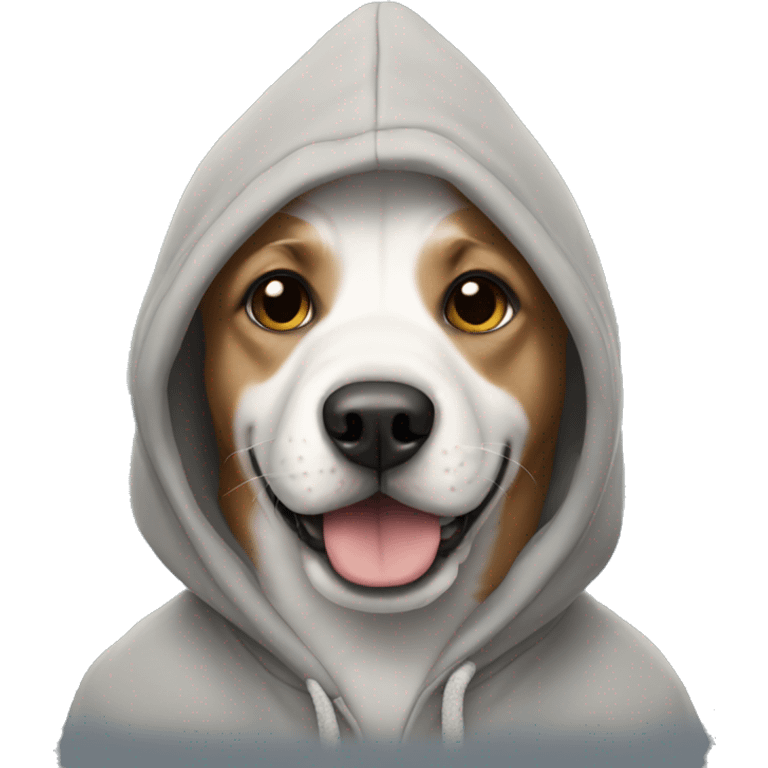 Dog wearing hoodie emoji