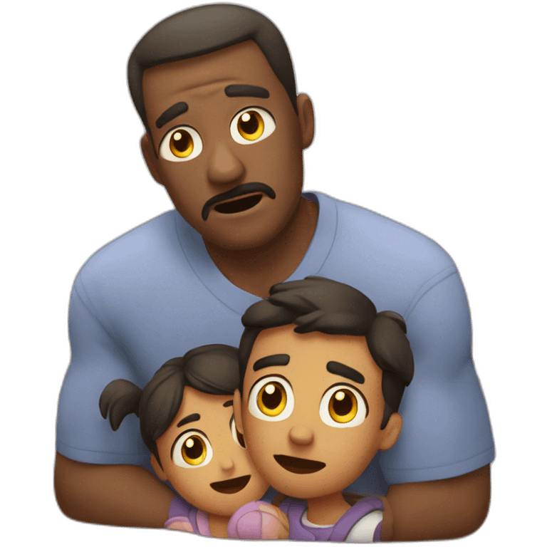 Dad protect his family in he's shocked emoji