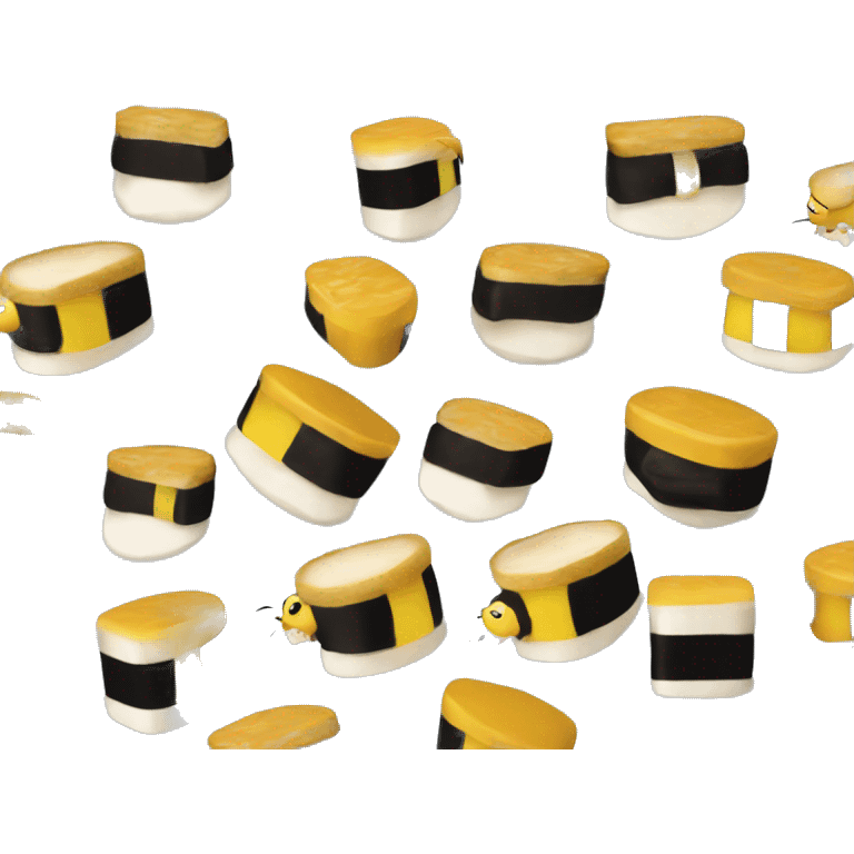 Spam musubi bumble bee emoji