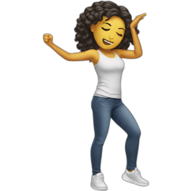 Mixed Female hitting a dab emoji emoji