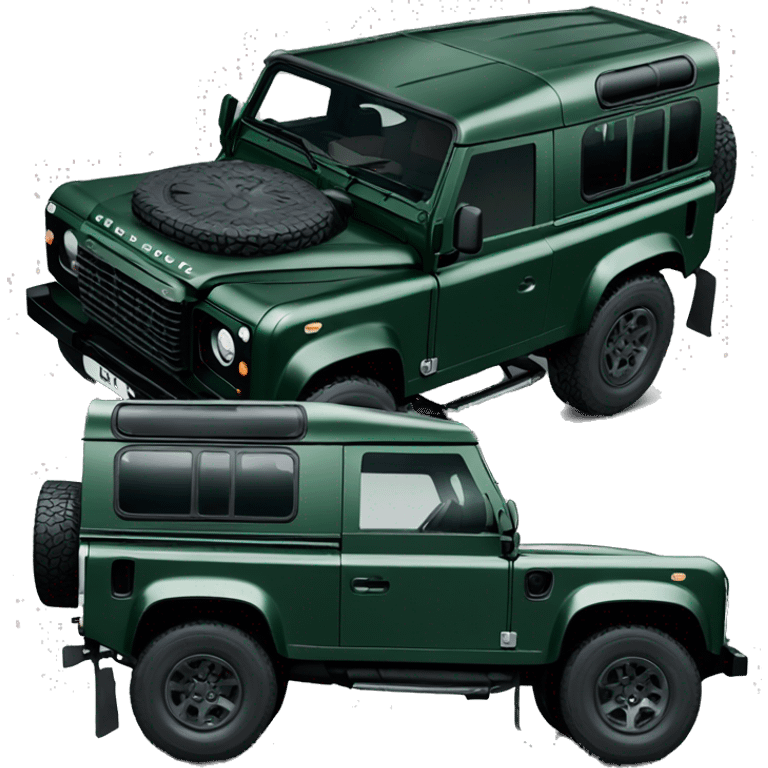 Land rover defender 90 dark green emoji