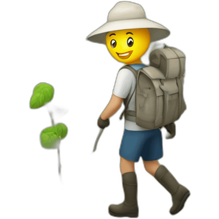 Marcheur sur le chemin de compostelle emoji