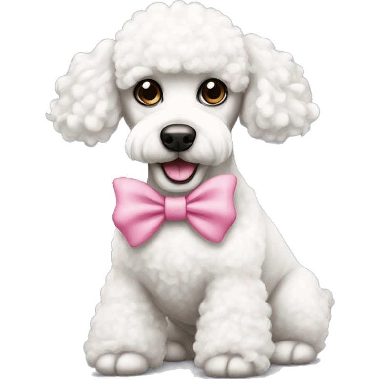 White poodle with pink bow emoji