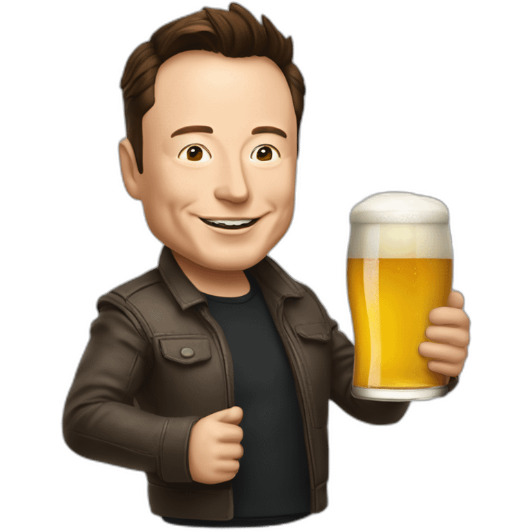 Elon Musk qui boit une bière  emoji