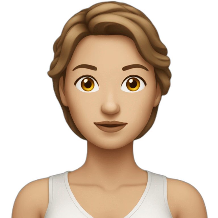 Ukrainian woman with brawn hair emoji