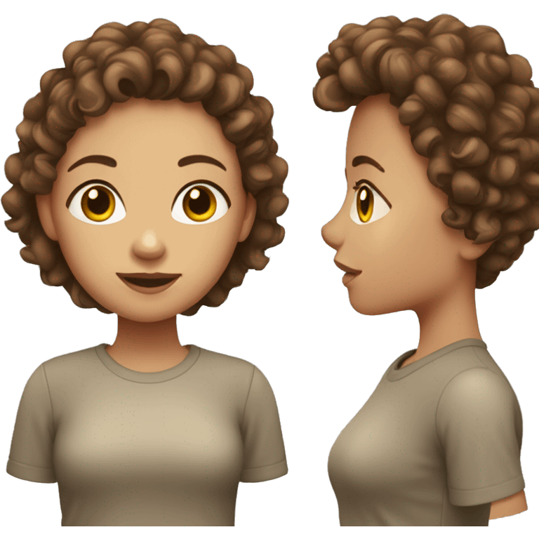 girl whit brown curly hair and fair skin emoji