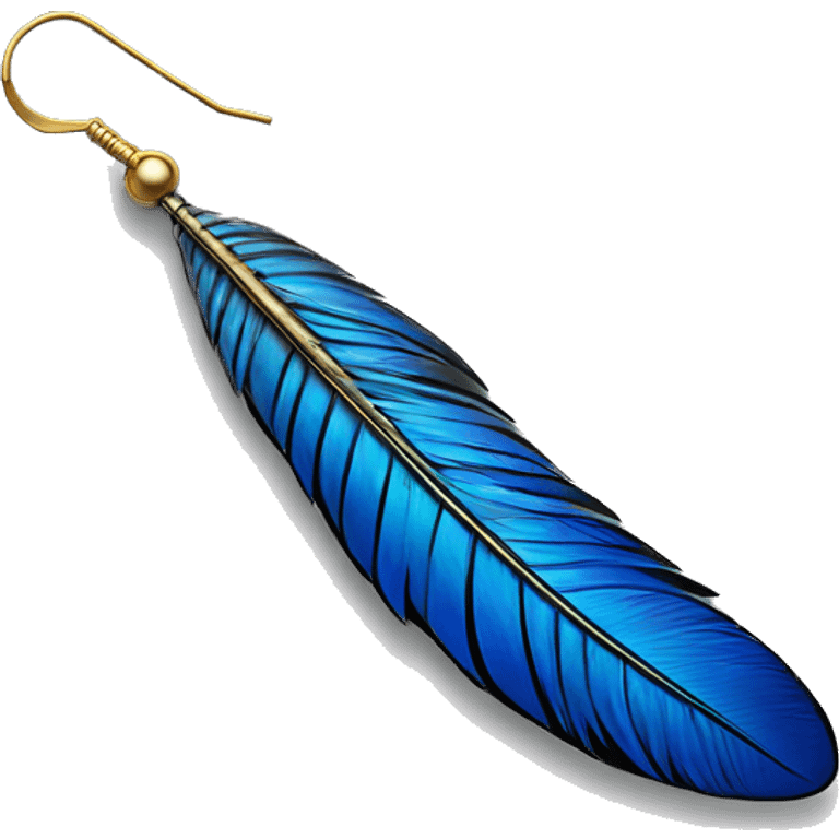 Blue feather pheasant feather earring emoji