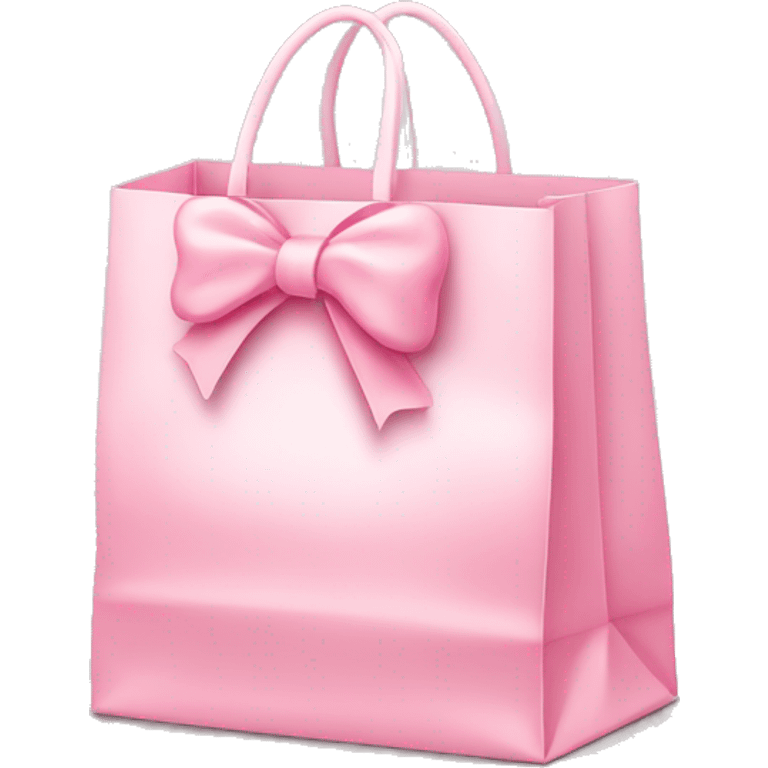 light pink shopping bag with bow emoji