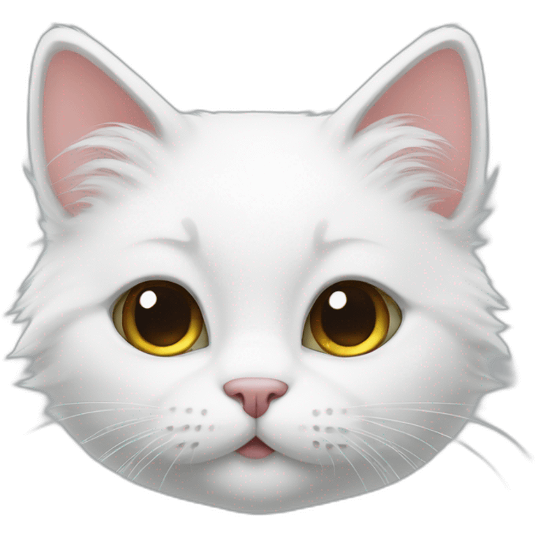 Furry Cute white cat emoji