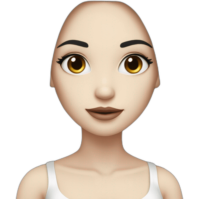 Coquette girl long black hair and pale skin emoji