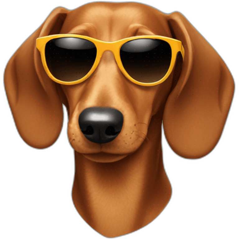 dachshund with sunglasses emoji